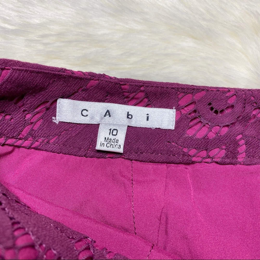 🆕 CAbi Plumberry Frolic Lace Pencil Skirt - Sz 10 - Picture 5 of 8